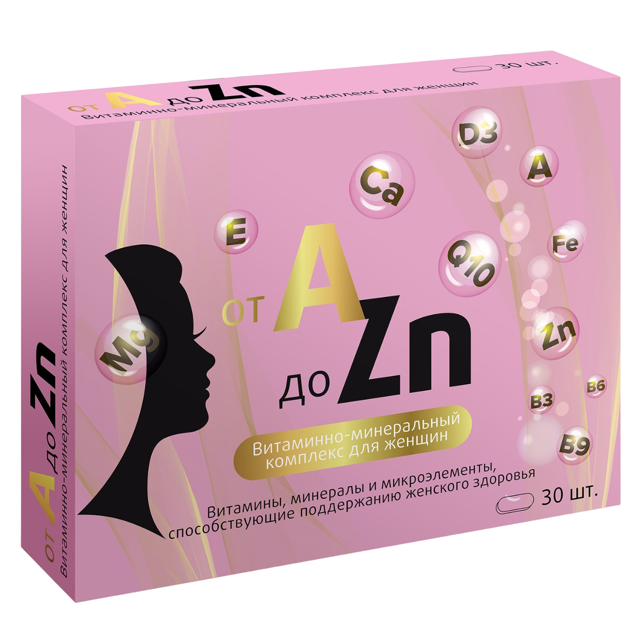 

Витаминный комплекс A-ZN для женщин, таблетки, 30 шт.