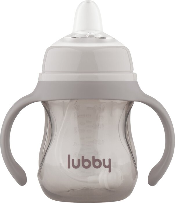 Lubby поильник-непроливайка 6мес+ мягкий силиконовый носик удобные ручки грузик 180мл 1 шт