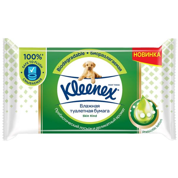 Kleenex Skin Kind, бумага туалетная влажная, 38 шт.