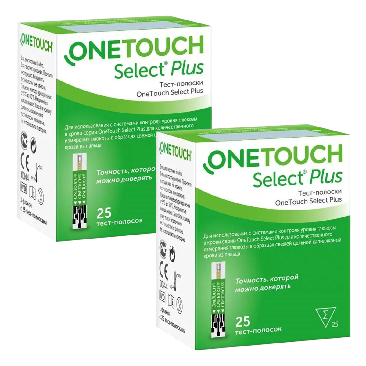

Набор 2уп Тест-полоски One Touch Select Plus 25шт