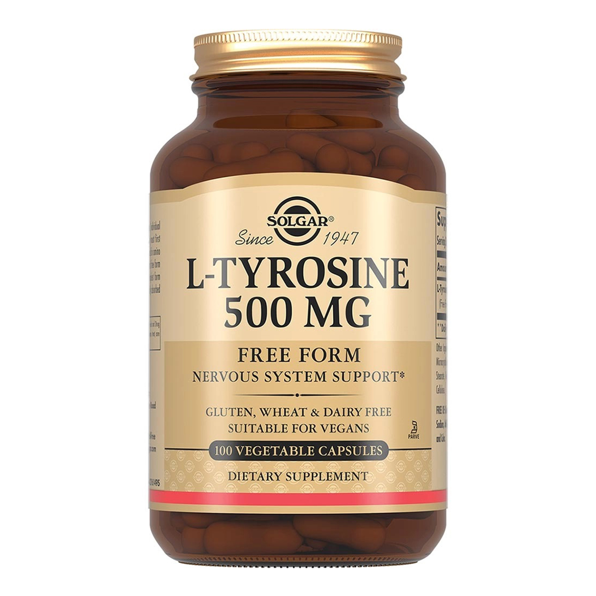 Солгар L-Тирозин, капсулы 500 мг, 100 шт.