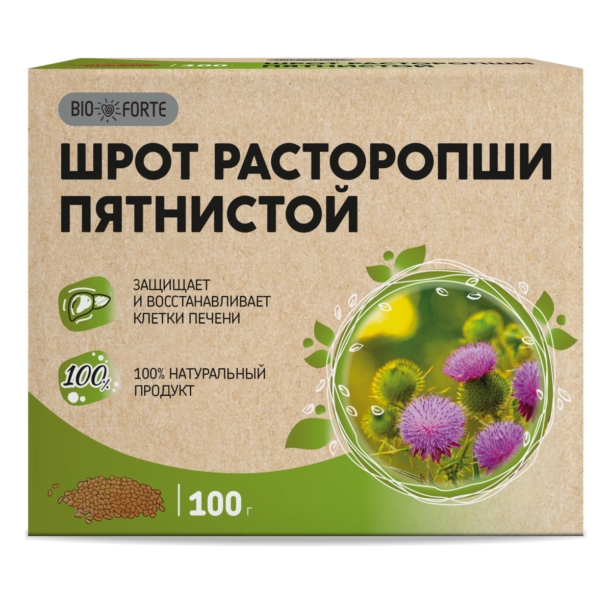

Шрот расторопши пятнистой BioForte 100 г, 1 шт.
