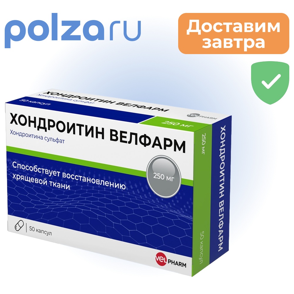 Хондроитин Велфарм, капсулы 250 мг, 50 шт.