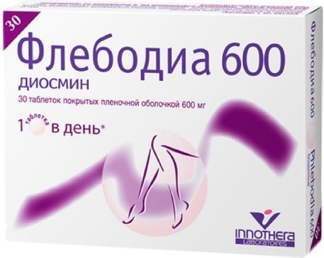 Флебодиа 600, таблетки покрыт. плен. об. 600 мг, 30 шт. флебодиа 600 таб п о 30