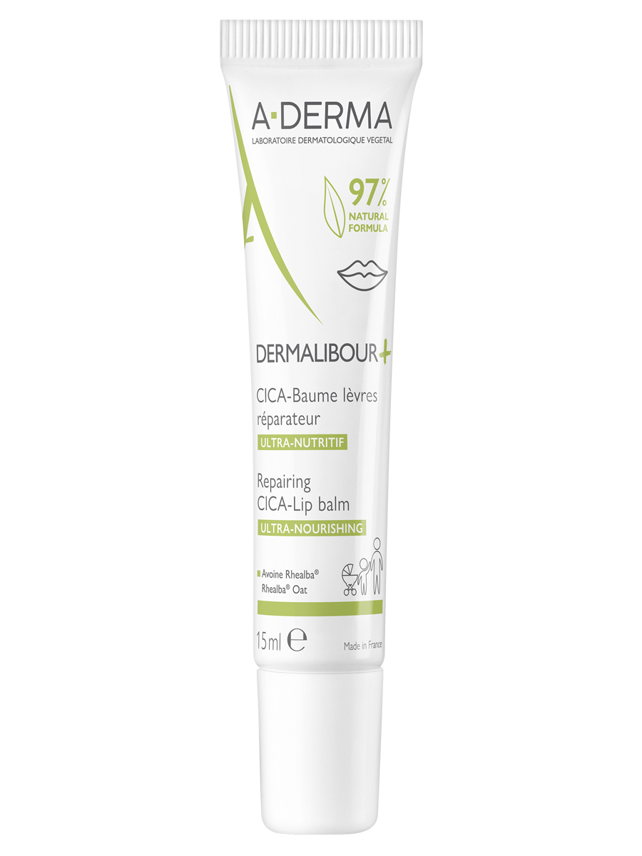 A-Derma Dermalibour+ бальзам для губ восстанавливающий, 15 мл