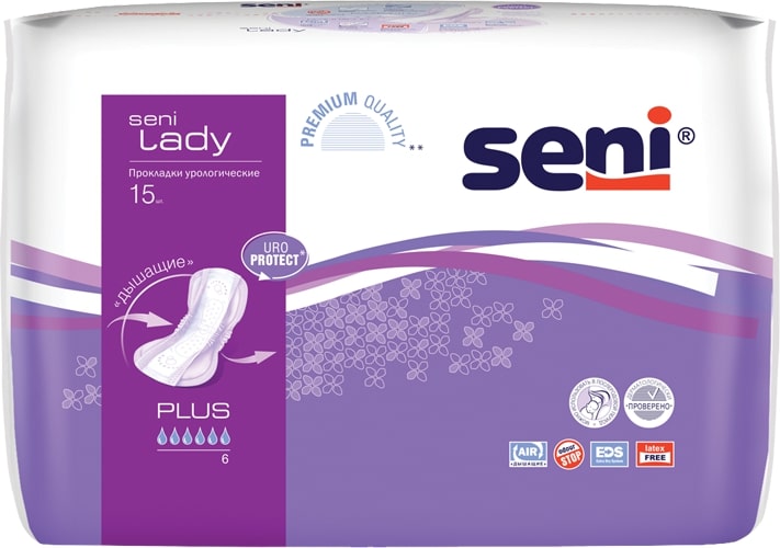 Seni Lady Plus, прокладки урологические, 15 шт. lady