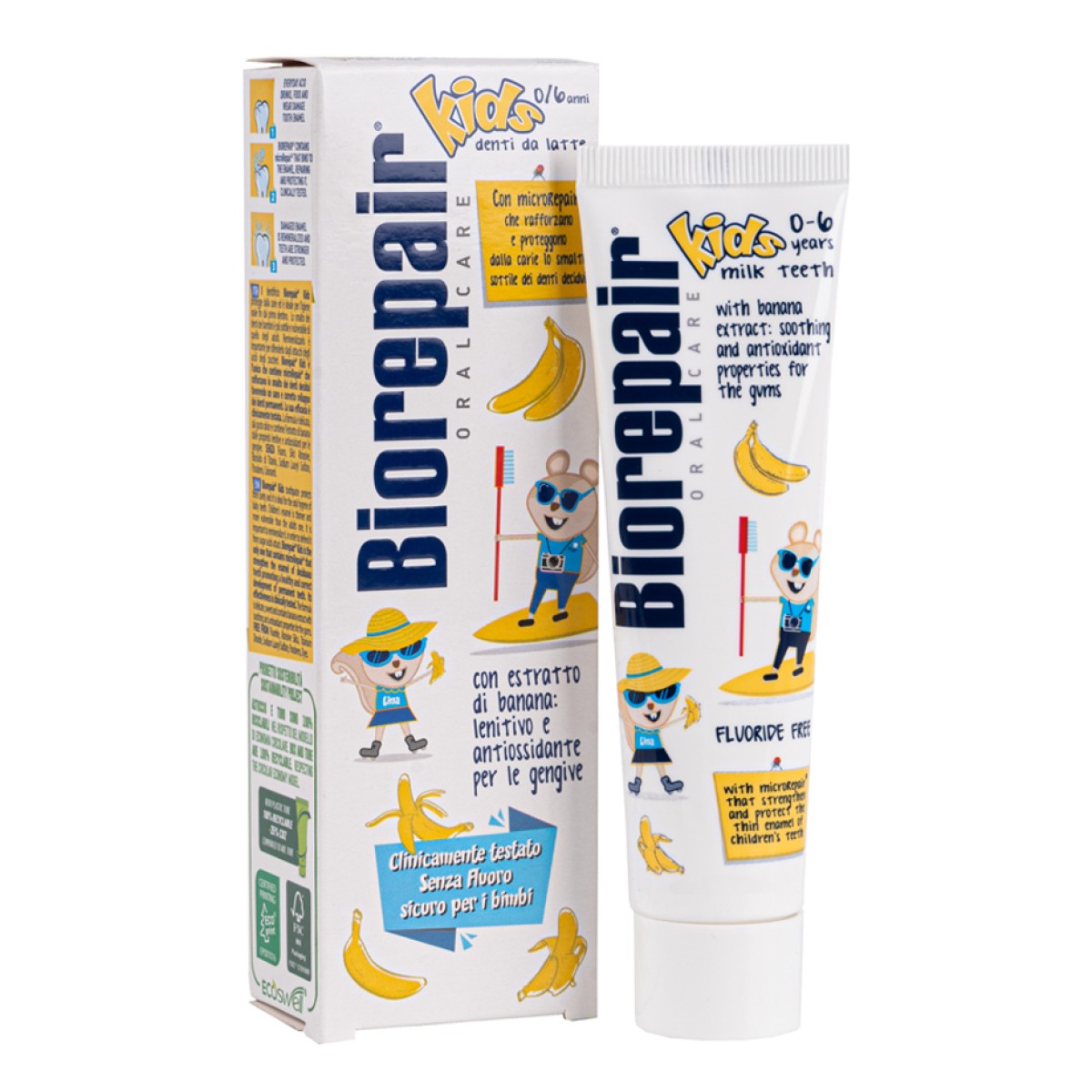 Biorepair Kids Banana/Биорепейр детская зубная паста (банан) с 0 лет, 50 мл