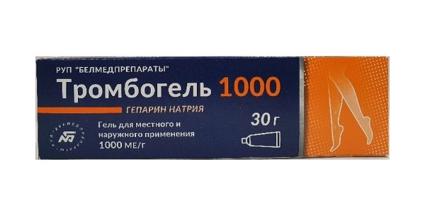Тромбогель 1000, гель для местного и наружного применения 1000 МЕ/г, 30 г
