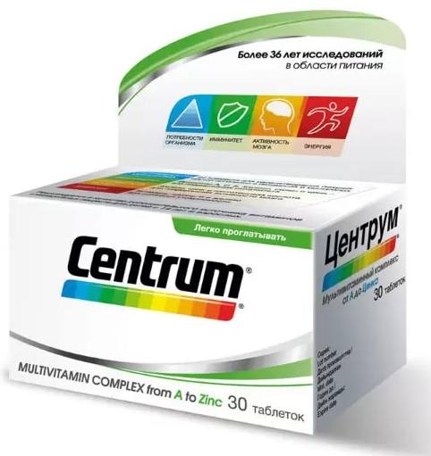 

Центрум, мультивитаминный комплекс A-Z, таблетки, 30 шт.