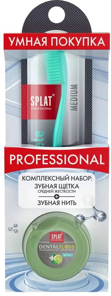 

Сплат Professional, набор (зубная щетка Ultra Complete средней жесткости +зубная нить DentalFloss (бергамот-лайм))