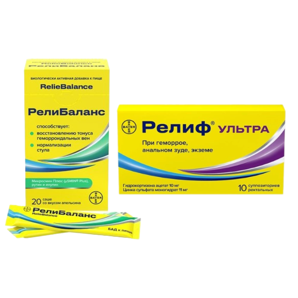 

Набор Релиф Ультра суп рект 10шт и РелиБаланс саше 20шт