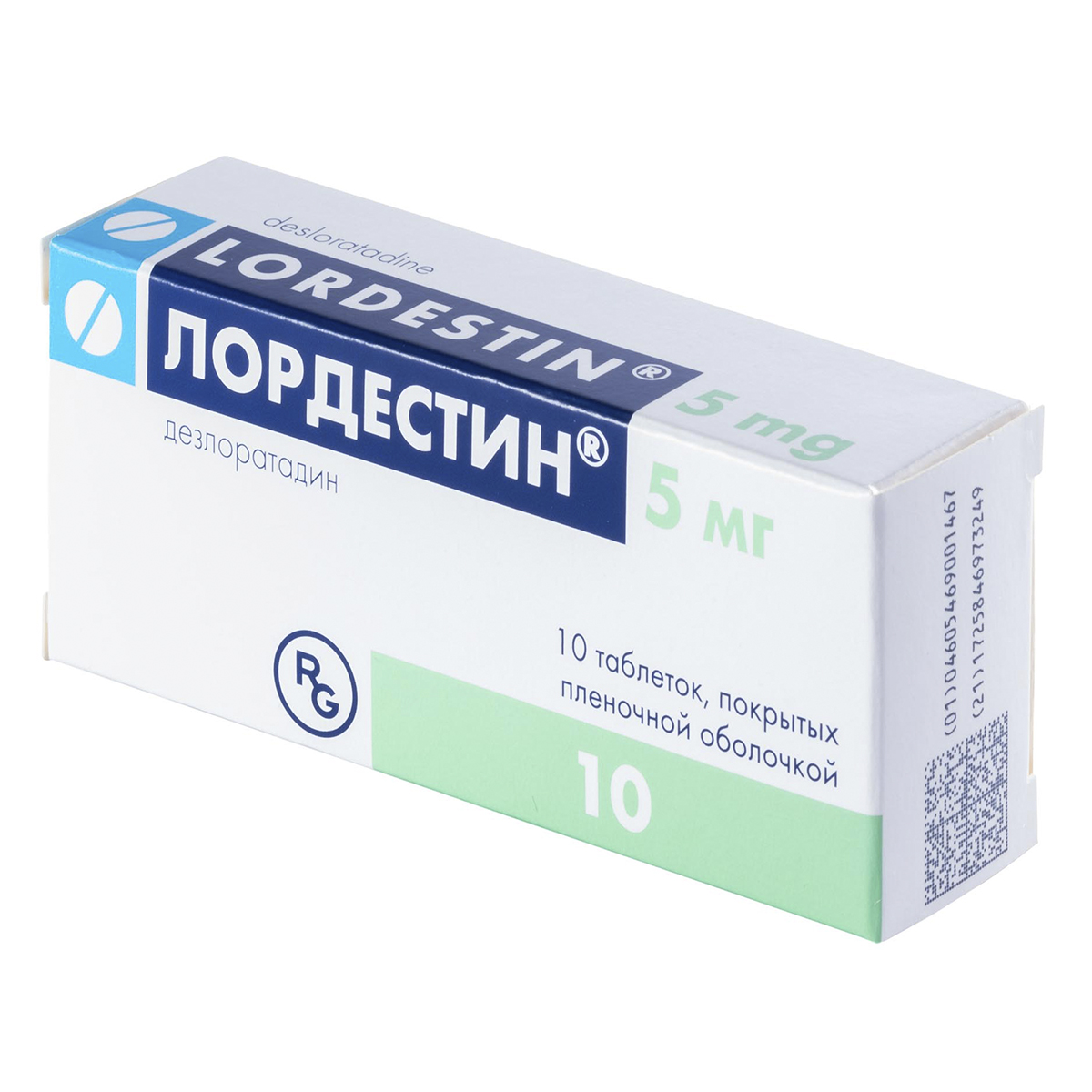 Лордестин, таблетки покрыт. плен. об. 5 мг, 10 шт.