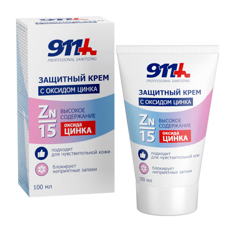 911 Professional Sanitizing, крем защитный для кожи с оксидом цинка 100 мл vitateka пиколинат цинка 300 мг