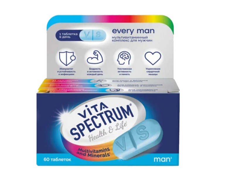 Витаспектрум (VITASPECTRUM) комплекс для мужчин таблетки, 60 шт.