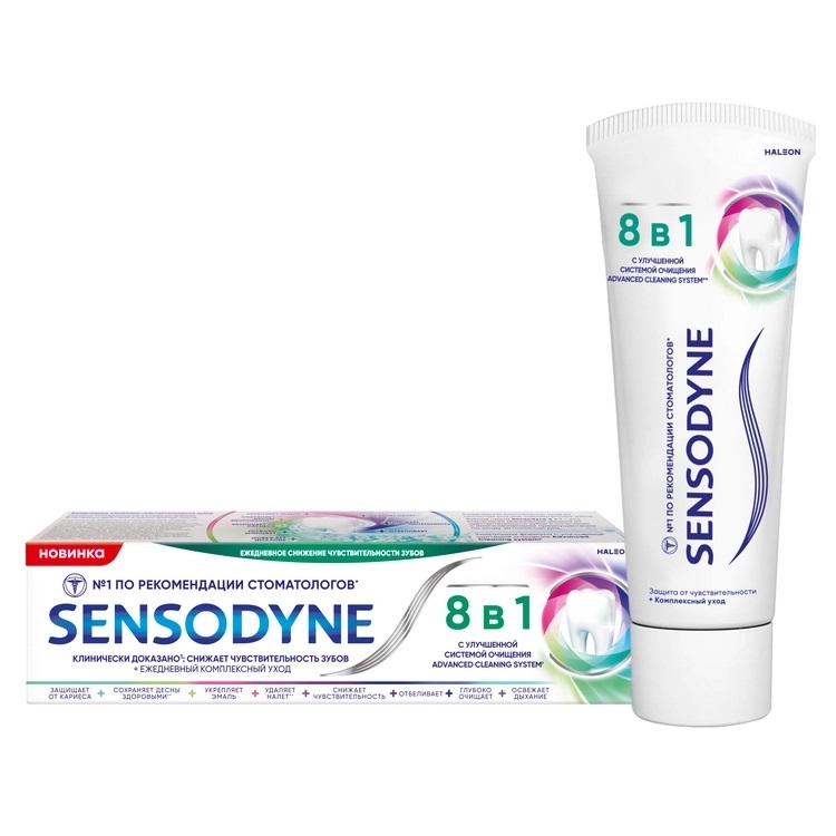 

Sensodyne 8 в 1, зубная паста, 75 мл