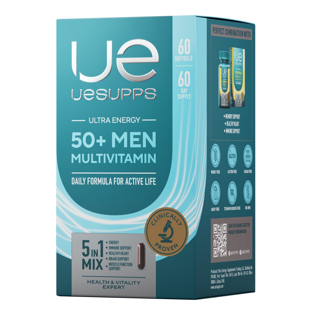 UESUPPS Ультра Энерджи 50+ Мен Мультивитамин, капсулы, 60 шт.