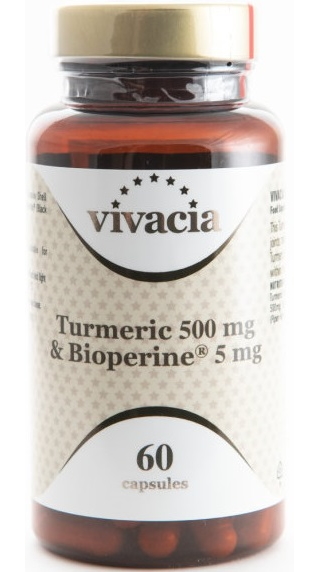 VIVACIA Turmeric Bioperine (Куркума+Биоперин), капсулы 500 мг +5 мг, 60 шт.
