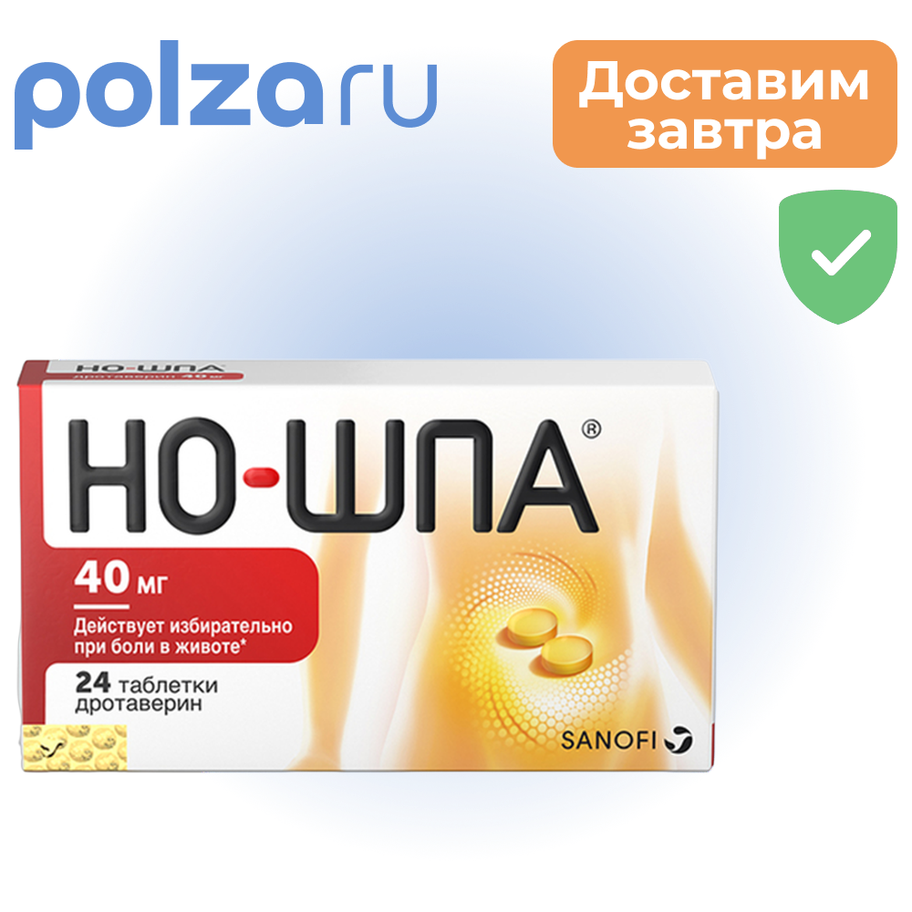 

Но-шпа, таблетки 40 мг, 24 шт.