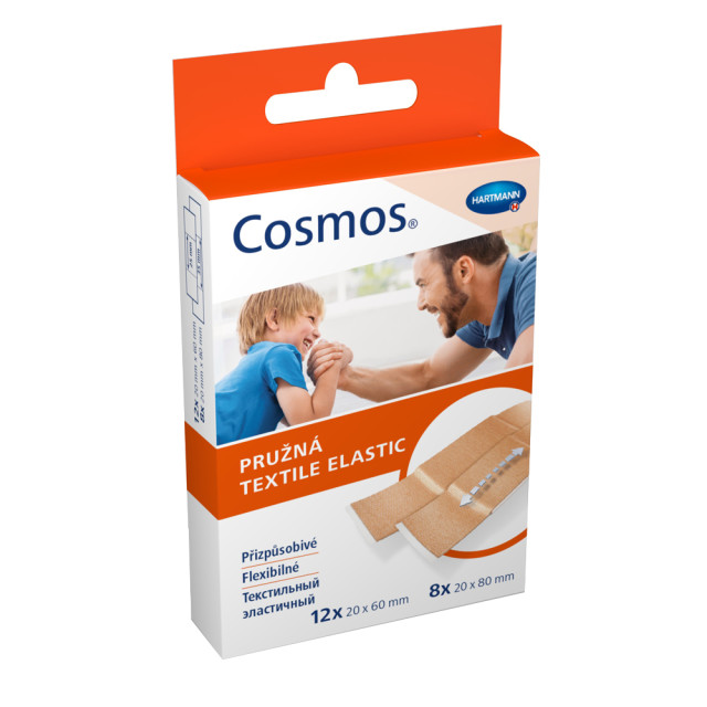 

Cosmos Textile Elastic, пластырь текстильный эластичный (2 размера) цвет кожи, 20 шт.