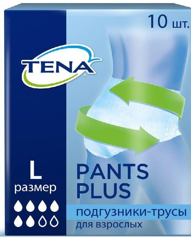 

Тена Пантс Плюс, подгузники-трусы (L), 10 шт.