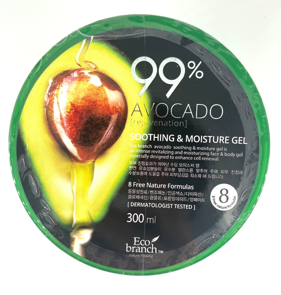 Eco Branch, гель для лица и тела успокаивающий и увлажняющий с авокадо, 300 мл лэтуаль dear molly мочалка варежка для тела авокадо bath washing glove avocado