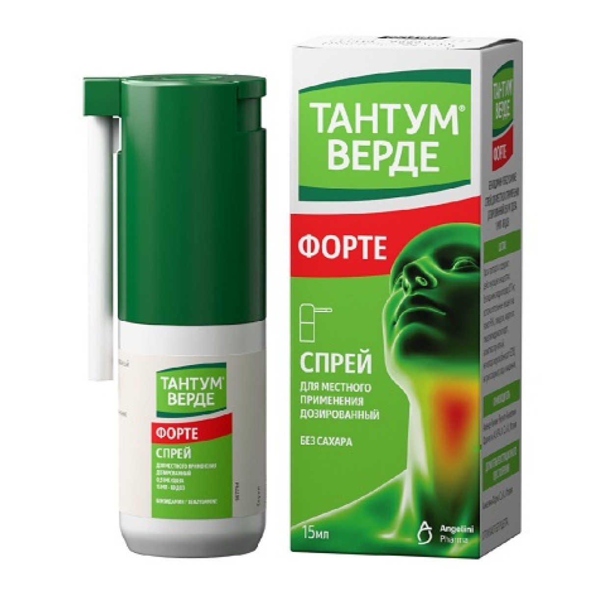 

Тантум Верде Форте, спрей 0.51 мг/доза, 15 мл