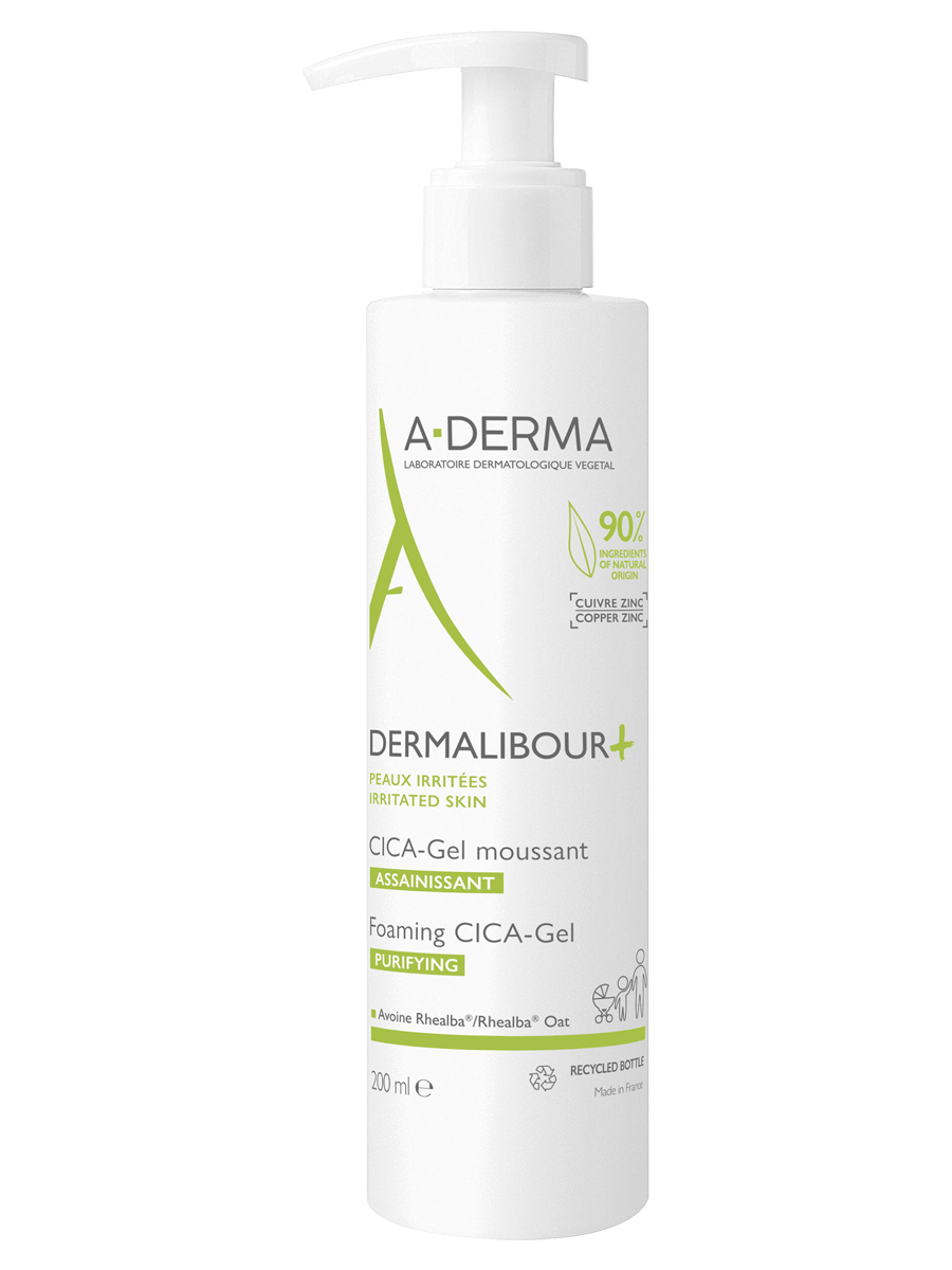 A-Derma Dermalibour+Cica гель очищающий, пенящийся 200 мл