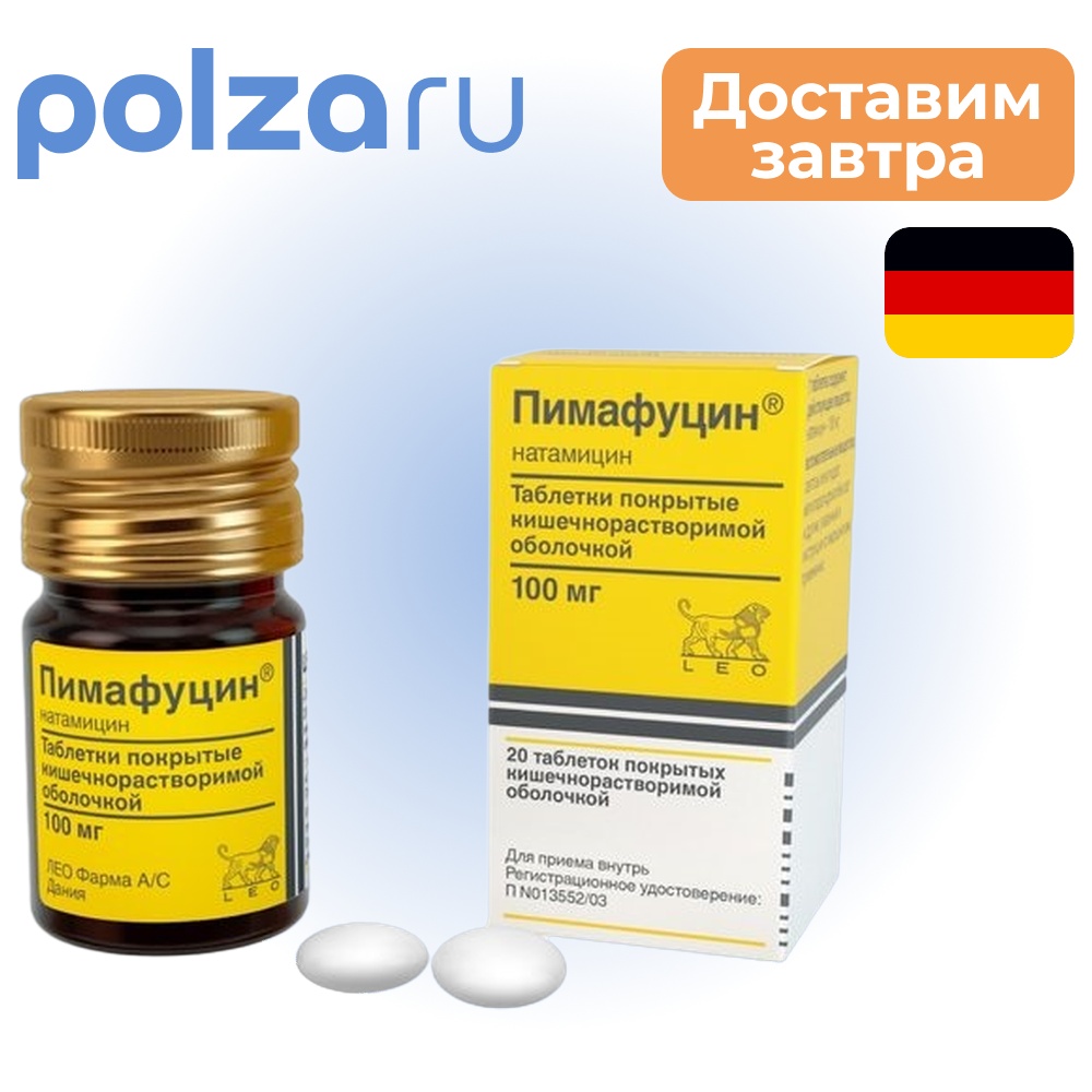 

Пимафуцин, таблетки покрыт. плен. об. 100 мг, 20 шт.