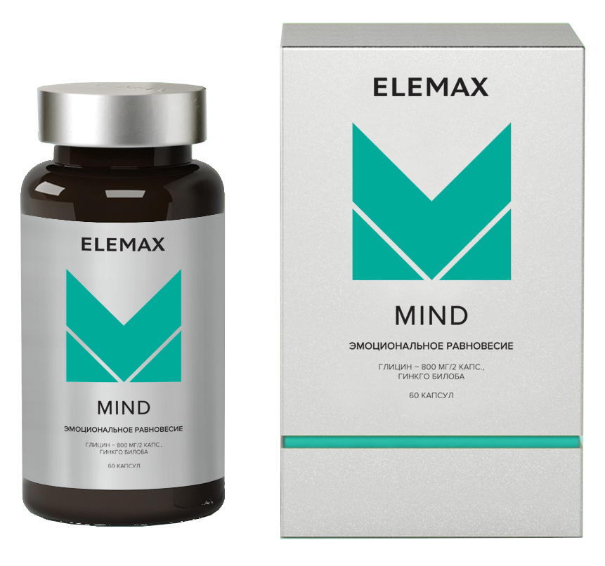 ELEMAX Майнд, капсулы 650 мг, 60 шт. elemax бад к пище железо соло капсулы массой 500 мг 60 таблеток