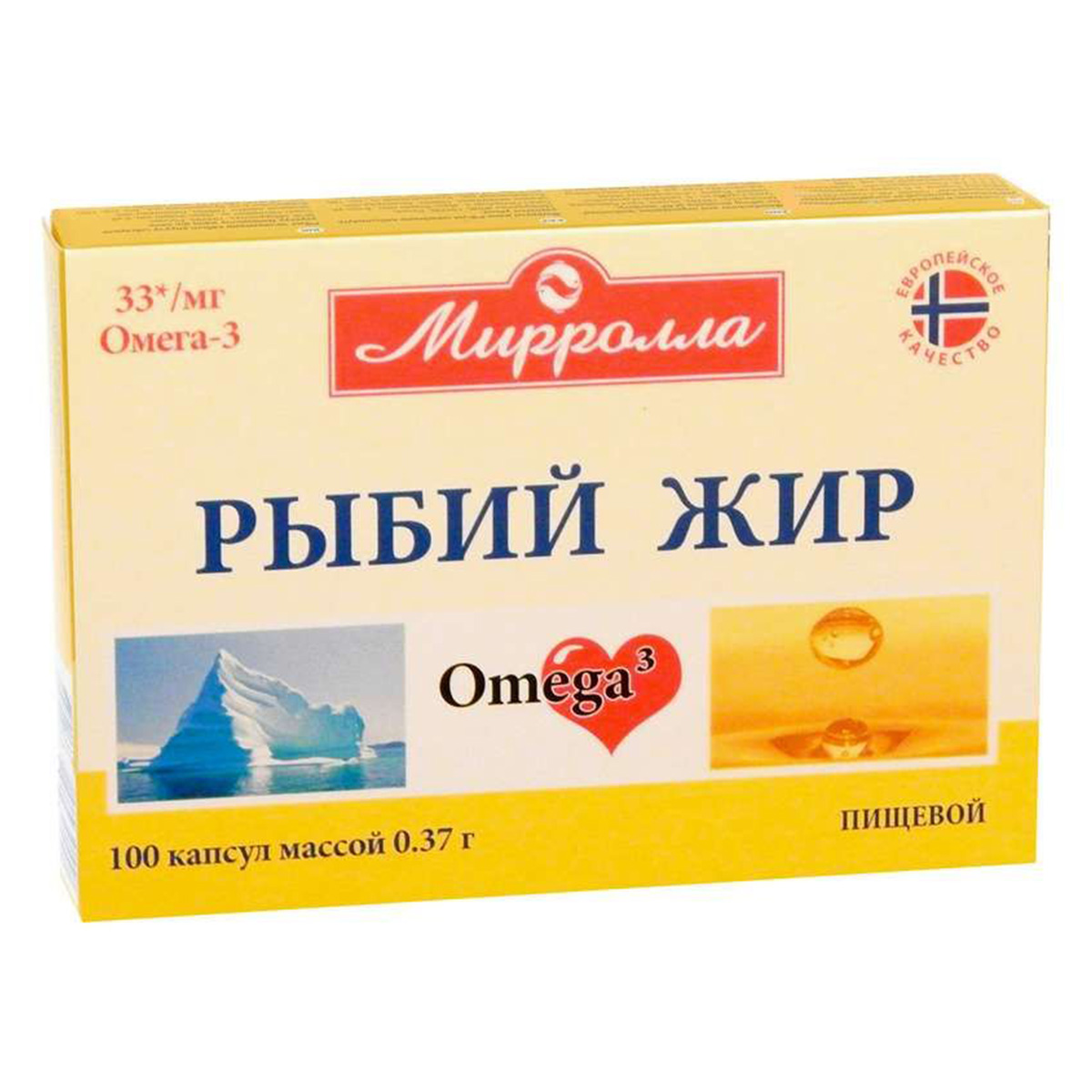 Рыбий жир Плюс Мирролла, капсулы 0.37 г, 100 шт.