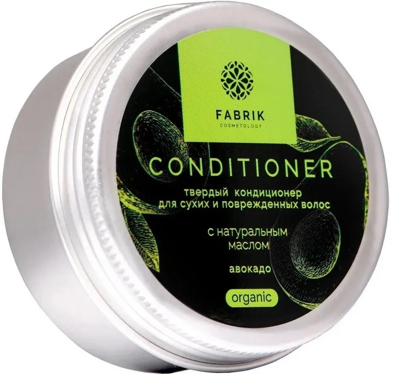 Кондиционер твердый для сухих и поврежденных волос, с натуральным маслом авокадо 55 г, банка, 1 шт.