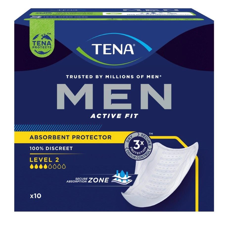 Tena Men Active Fit, прокладки, 2 уровень, 10 шт.