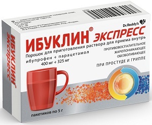 Ибуклин Экспресс, порошок 400 мг +325 мг, пакетики 5 г, 9 шт.