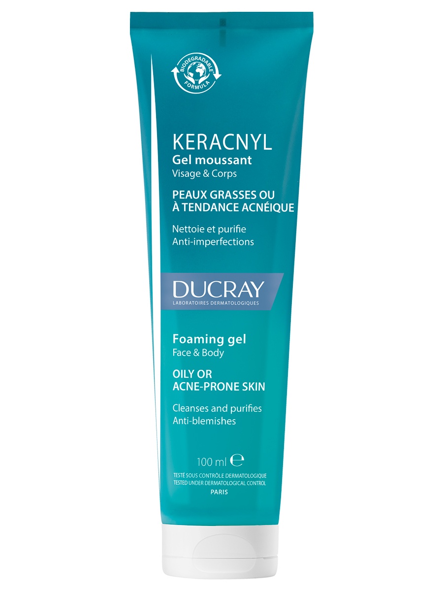 

DUCRAY KERACNYL (Дюкрэ Керакнил) Очищающий гель для лица и тела 100 мл