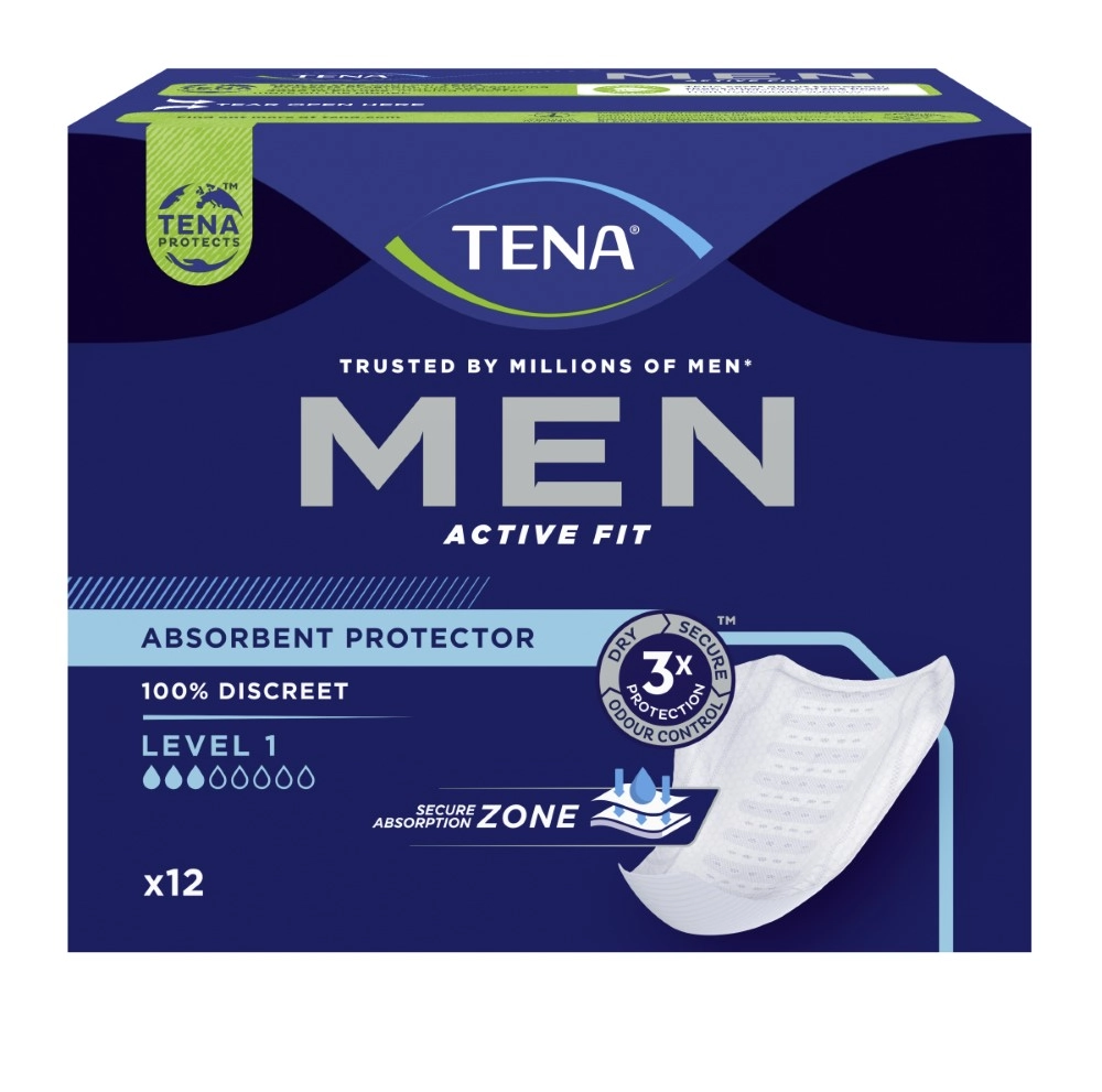 Tena Men Active Fit, прокладки, 1 уровень, 12 шт. tena men active fit прокладки 1 уровень 12 шт