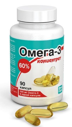 Омега-3 концентрат 60% 90 шт. капсулы массой 500 мг