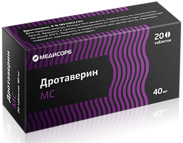 

Дротаверин МС, таблетки 40 мг, 20 шт.