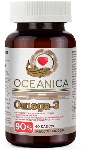 Океаника Омега 3 - 90%, капсулы 1400 мг, 60 шт. митеравел плюс с омега 3 витаминами и минералами капсулы массой 1180 мг 30 шт