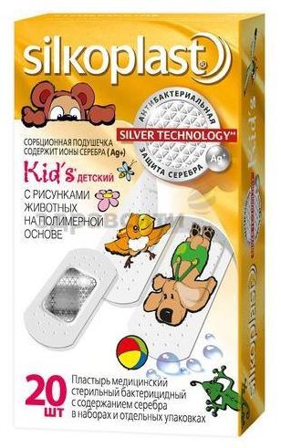 

Пластырь Silkoplast Kids стерильный с животными, 20 шт.