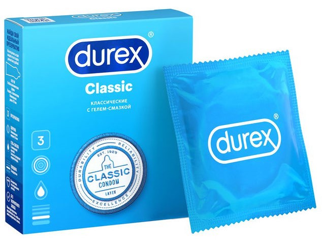 Презервативы Durex Classic классические, 3 шт. durex elite презервативы гладкие сверхтонкие 18 18 шт