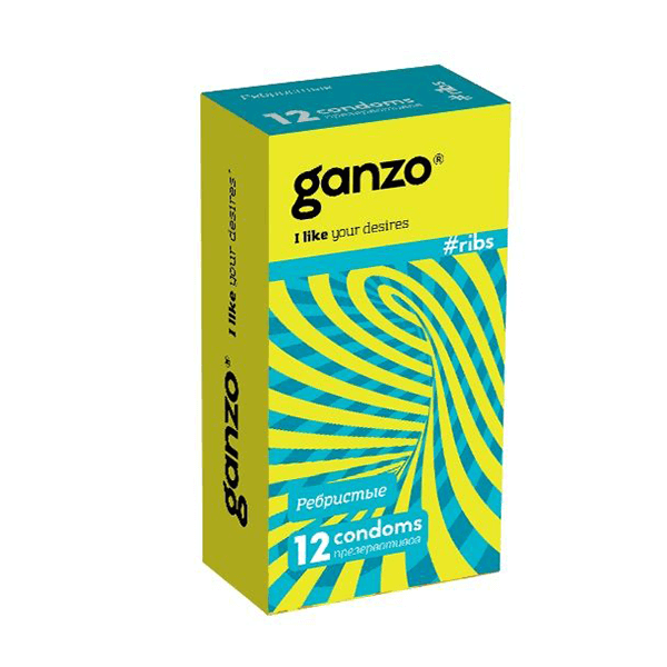 Ganzo Ribs, презервативы ребристые, 12 шт. презервативы lavest анатомической формы розового а 7 шт