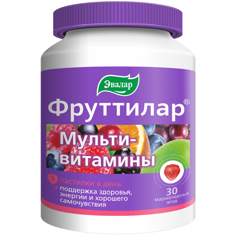 

ФРУТТИЛАР мультивитамины, пастилки жевательные, 30 шт.