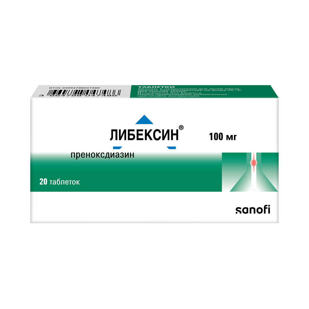 

Либексин, таблетки 100 мг, 20 шт.