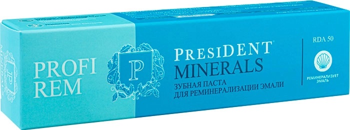 President Profi Rem Минералс Зубная паста, 50 мл зубная нить флосс 50 шт в индивидуальной упаковке пластик