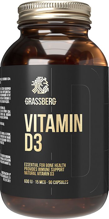 Grassberg Витамин Д3 600 МЕ капс 90 шт