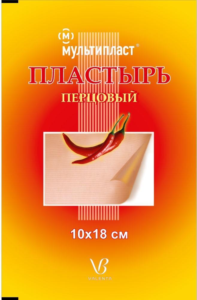 Пластырь перцовый Мультипласт, 10 х 18 см без перфорации, 1 шт