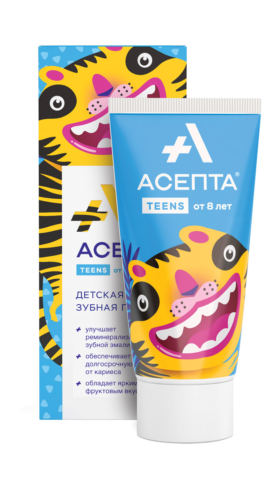 Асепта Teens, зубная паста (от 8 лет), 50 мл r o c s зубная паста для школьников кола и лимон teens 74