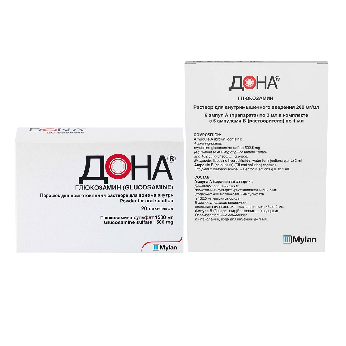 

Набор Дона раств 2мл 6 шт и Дона порош 1500мг 20шт