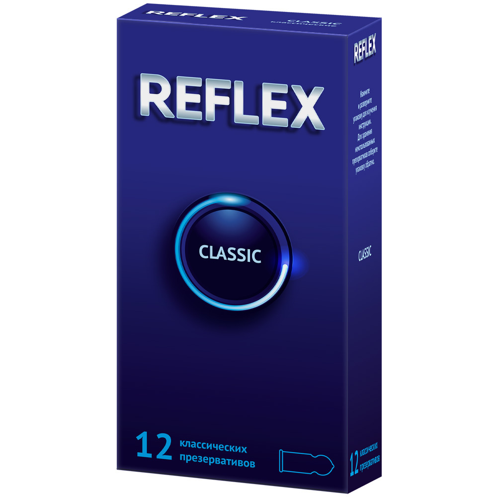 Reflex Classic, презервативы в смазке, 12 шт. презервативы durex classic классические 3 шт