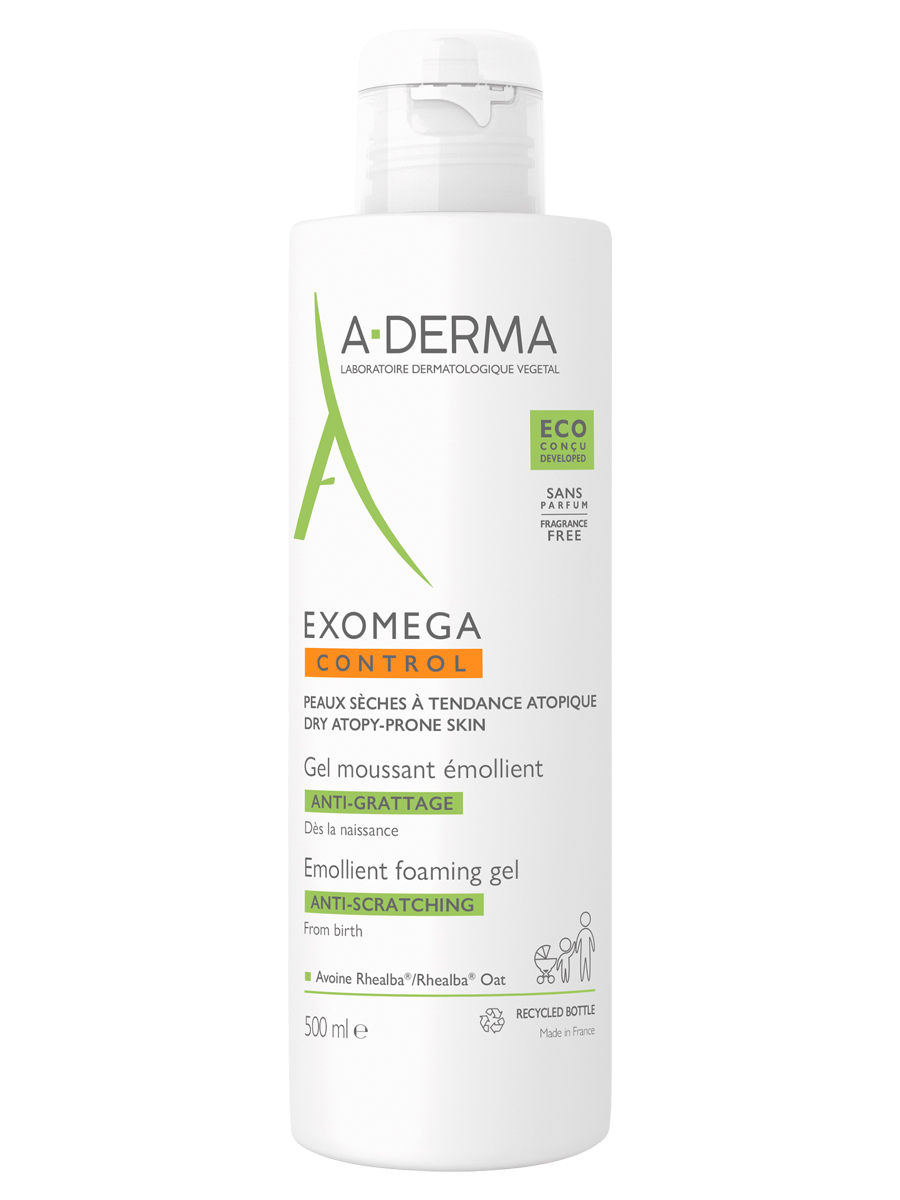 A-Derma Exomega Control гель смягчающий, пенящийся для сухой кожи, 500 мл